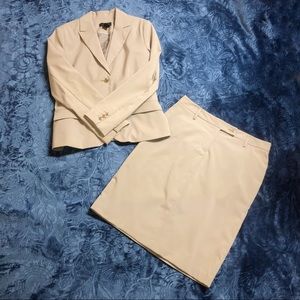 Attention Pencil Skirt and Blazer Set Tan